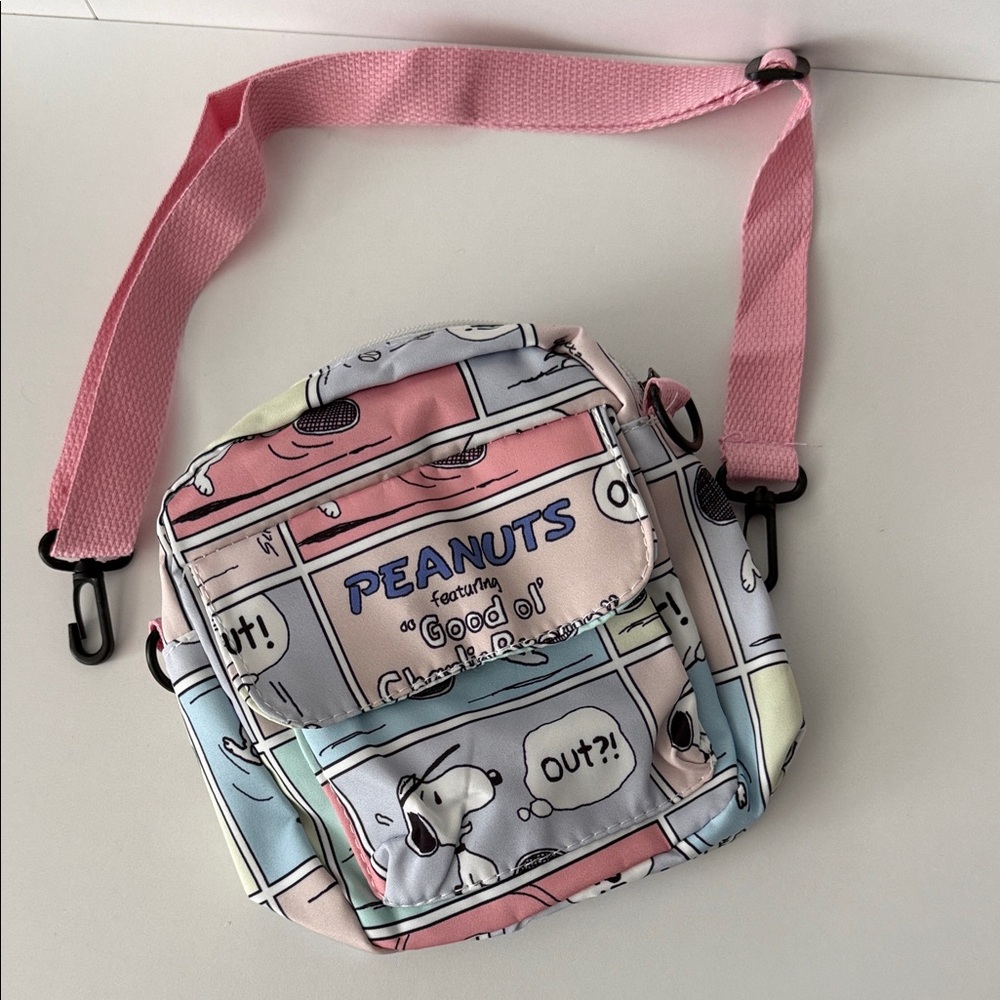 Peanuts Pink and Pastel Crossbody Bag